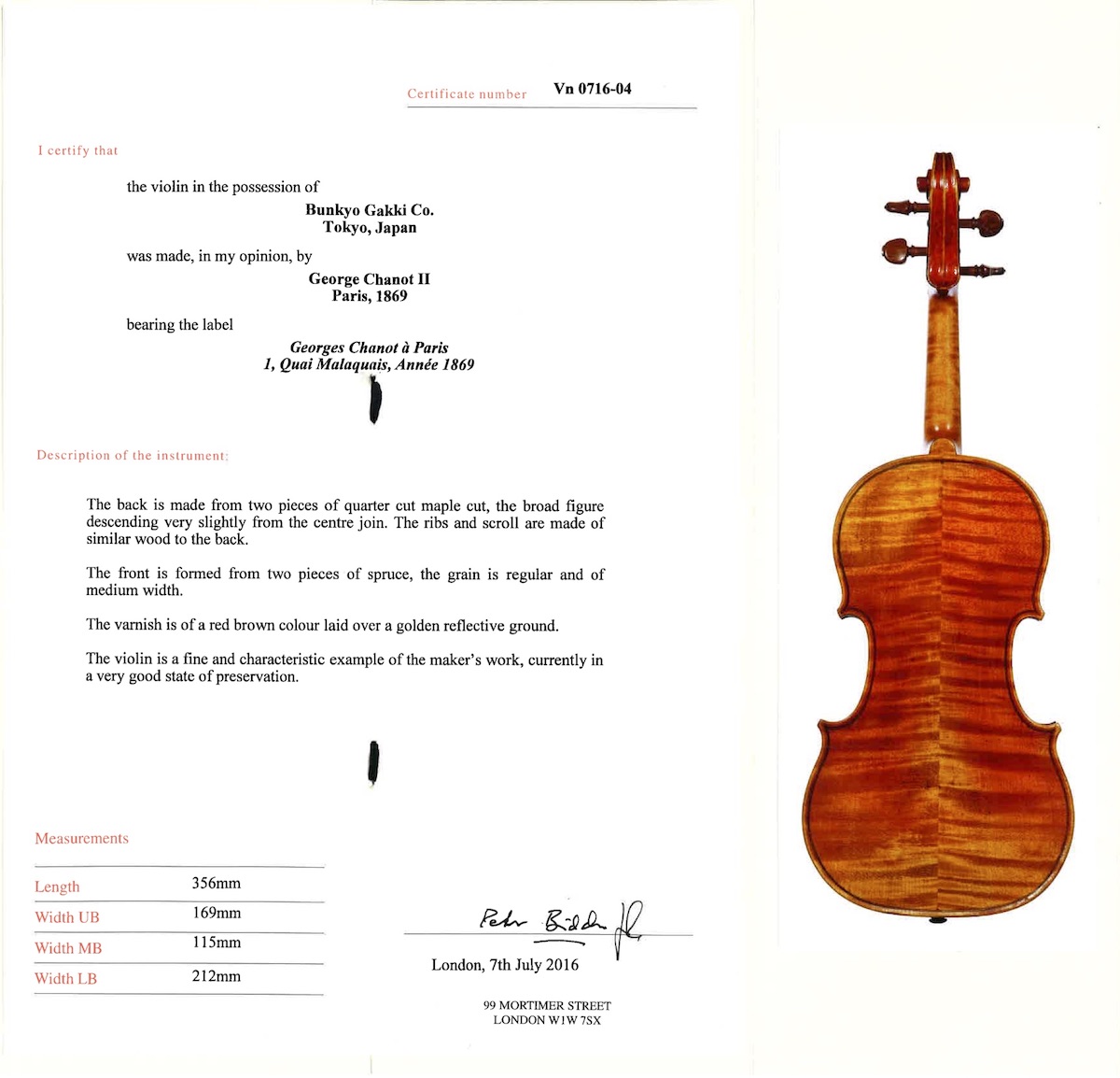 ジョルジュ・シャノ / Georges Ⅱ CHANOT｜バイオリン専門店の文京楽器