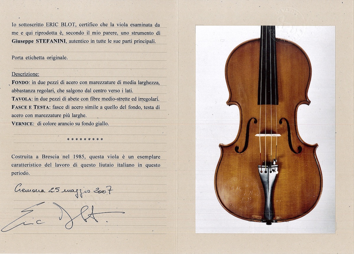 ジュゼッペ・ステファニーニ / Giuseppe STEFANINI｜バイオリン専門店の文京楽器